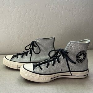 Converse Chuck 70 Hi Authentic Glam Silver Glitter Women's Sneakers